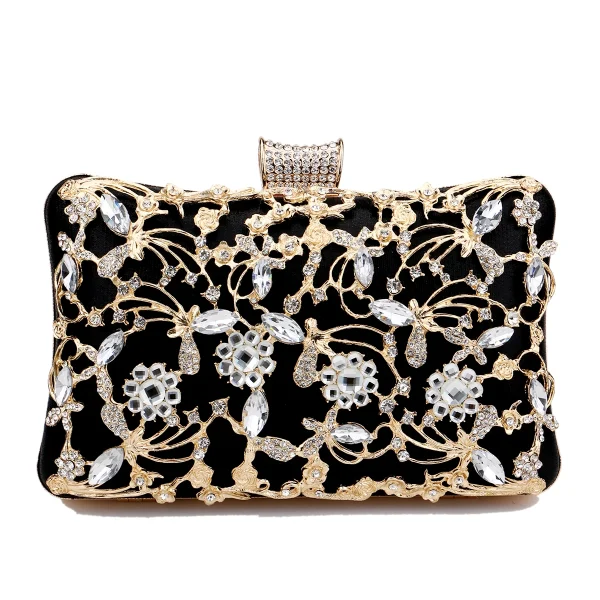 New Arrival Women Day Clutch Hollow Out Style Diamonds Party Evening Bags Pink Mixed Color Wedding Bridal Handbags With Chain - Image 3