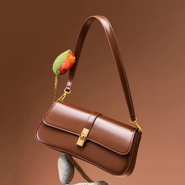 Luxury Designer Women Baguette Bag High Quality Genuine Leather Shoulder Bag Fashion Cowhide Women's Crossbody Bags 2517
