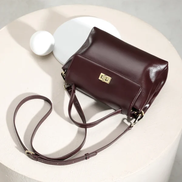 Women Cowhide Genuine Leather Tote Bag Lady Designer Luxury Soft Leather Handbag Fashion Crossbody Bags Female Shoulder Handbag - Image 6