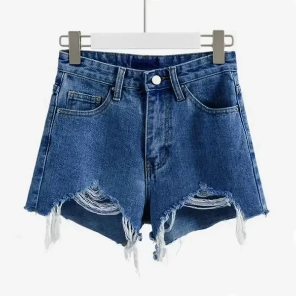Botvotee Summer Ripped Jeans Shorts Women High Waist Casual Denim Shorts Tassel Fashion Ripped Holes Y2K Girls White Jeans - Image 5