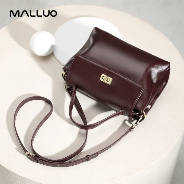 Cowhide Genuine Leather Tote Bag for Women Soft Natural Cow Leather Handbag Fashion Crossbody Bags Female Shoulder Handbag Lady - Image 6