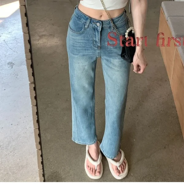 2025 Women Jean Japan Vintage Style Low-Waisted Slimming Jeans Women's Bell-Bottom Pants Summer Season Fashion Y2K Jeans - Image 6