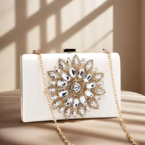 Diamond Crystal Flower Evening Bags Clutch Bag Hot Styling Day Clutches Lady Wedding woman bag Rhinestones Purse