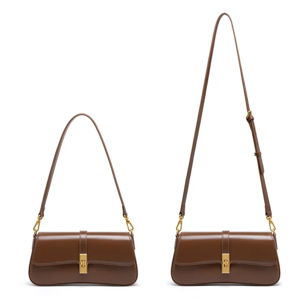 Luxury Designer Women Baguette Bag High Quality Genuine Leather Shoulder Bag Fashion Cowhide Women's Crossbody Bags 2517 - Image 4