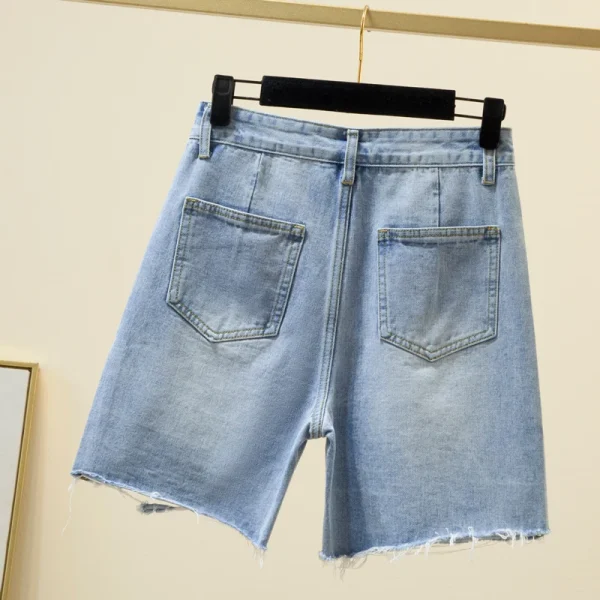 M-4XL Summer Women Denim Shorts Hole Ripped Loose Straigh Half Jeans Female Casual Short Pants Streetwear - Image 4