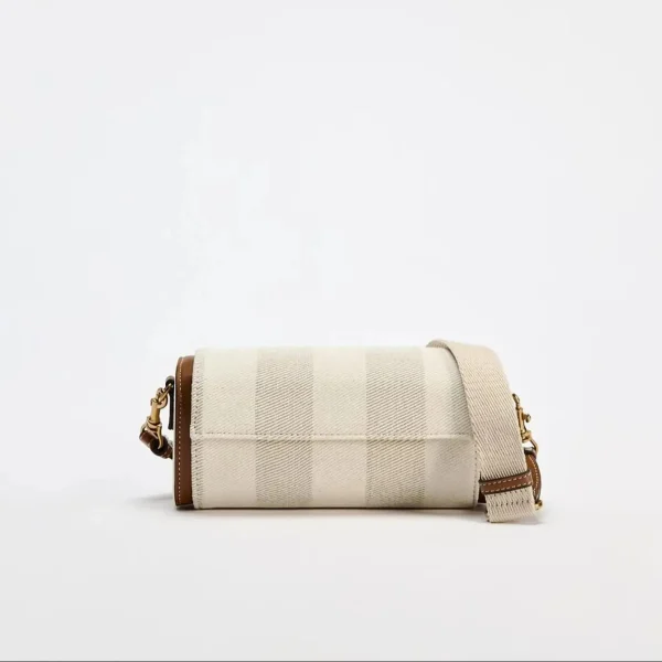 Wide Strap Women's Vintage Striped Crossbody Bag, Summer Tote Ladies Luxury Handbags, One Shoulder Armpit Small Cylinder Bags - Image 6
