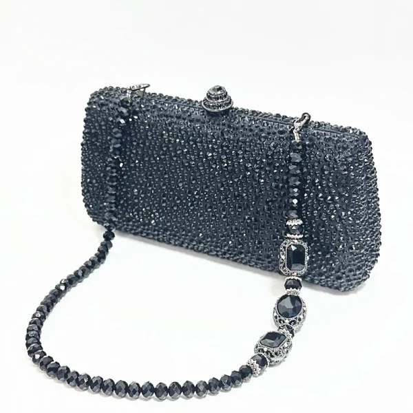 Women's Diamond Hand Dinner Bag Gold Black Green Wedding Party Crystal Diamond Bag 2025 New Luxury high quality Shiny Handbag - Image 2