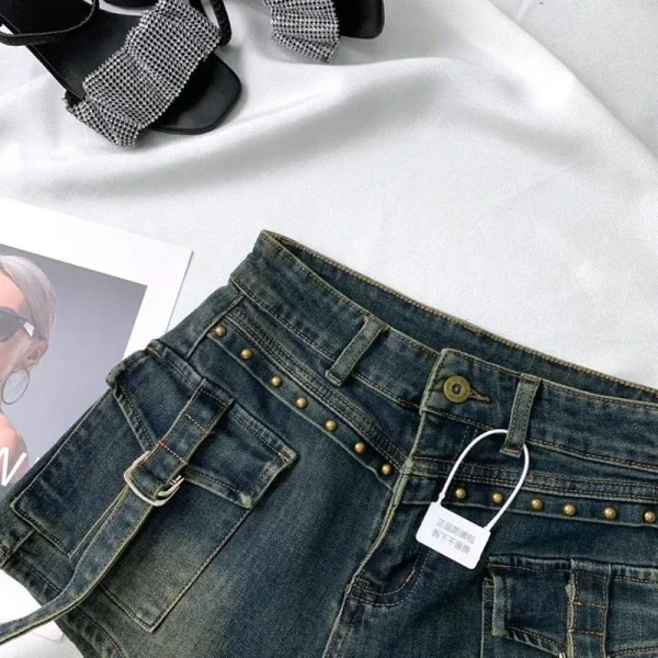 Y2K 2000S Cargo Denim Shorts Women Streetwear Vintage High Waist Shorts Jeans Summer Harajuku Korean Sexy Hot Short Pants New - Image 5