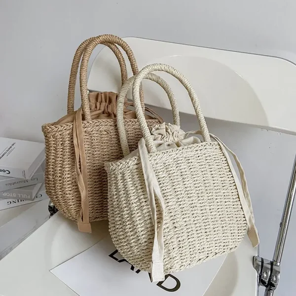 Women Summer Straw Rattan Woven Handbags Small Clutch Retro Ladies Basket Beach Bag Vacation Travel Shopping Totes Purse Bolsos - Image 4