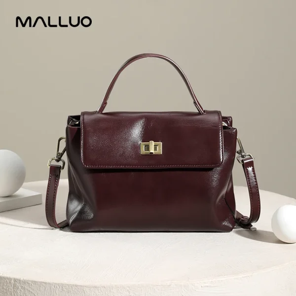 Cowhide Genuine Leather Tote Bag for Women Soft Natural Cow Leather Handbag Fashion Crossbody Bags Female Shoulder Handbag Lady - Image 5