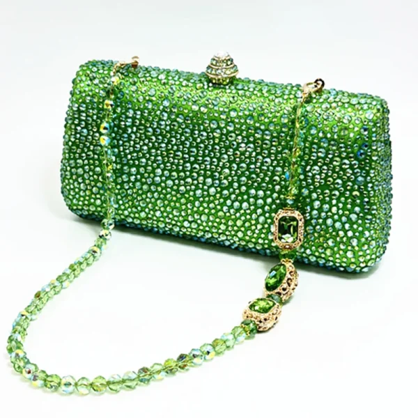 Women's Diamond Hand Dinner Bag Gold Black Green Wedding Party Crystal Diamond Bag 2025 New Luxury high quality Shiny Handbag