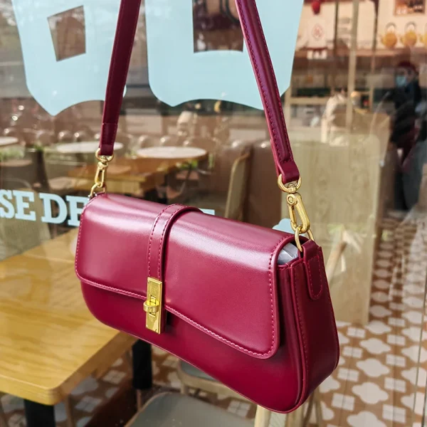 Luxury Designer Women Baguette Bag High Quality Genuine Leather Shoulder Bag Fashion Cowhide Women's Crossbody Bags 2517 - Image 5