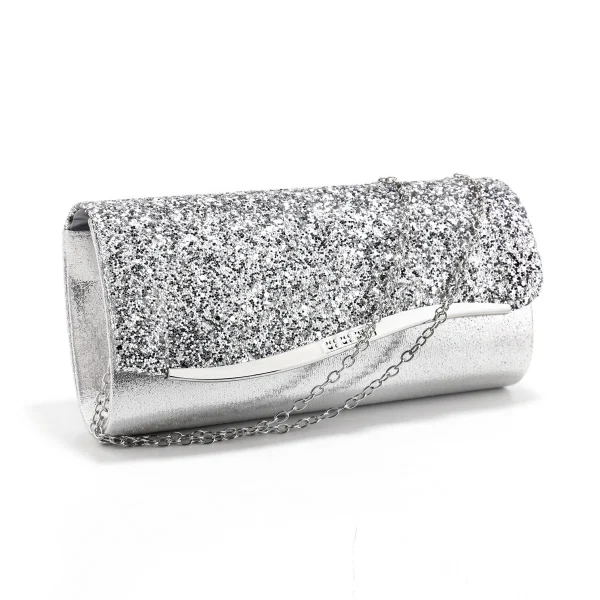 Envelope Design Small Clutch Green Color Lady Evening Bags Glitter Metal Party Girl Gift Dress Event Handbags - Image 4