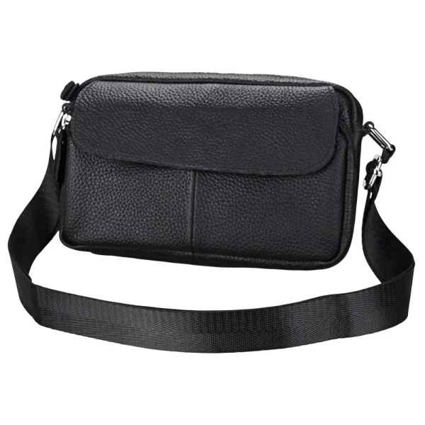 Women Messenger Bag Cow Genuine Leather Soft Zipper Hasp Single Fashion Female Bag Brand Casual Women Crossbody Bag - Image 4