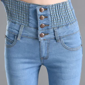 Skinny High Waist Pencil Jeans Women Oversize 40 Korean Casual Stretch Denim Pants Spring Fall Streetwear New Chic Vaqueros 2024