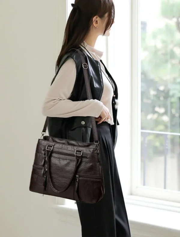 Elegant Handbags For Women High Quality Pu Leather Top-Handle Bags Purse Ladies Shoulder Crossbody Bag Casual Tote bolso purses - Image 3