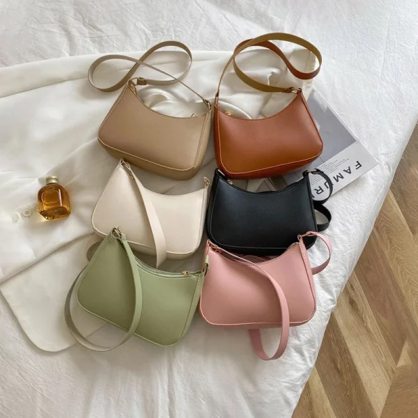 Women's Shoulder Business Bag PU Leather Messenger Tote Underarm Bag for Female Luxury Hobos Handbags Retro Storage Bucket Bag - Image 6