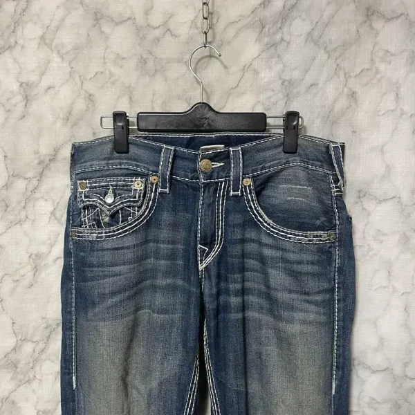 Vintage High Street Hip Hop Couples Street wear Y2K Classic Jeans Straight Low Waist Pants Embroidery Figure Fashion Blue Jeans - Image 3