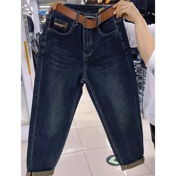 2025 Spring Autumn Korean Fashion Harem Jeans Women High Waist Loose be all-match Straight Denim Pants Female Jean Trousers 4XL - Image 5