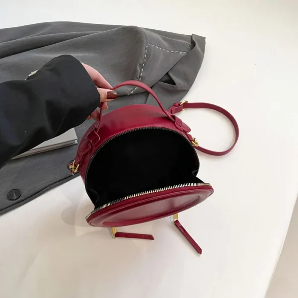Round Crossbody Bags For Women High Quality Handbags Women PU Leather Bags Designer Shoulder Bag Female Clutch Purses - Image 4