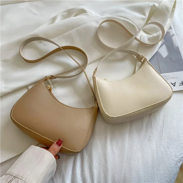 Women's Shoulder Business Bag PU Leather Messenger Tote Underarm Bag for Female Luxury Hobos Handbags Retro Storage Bucket Bag