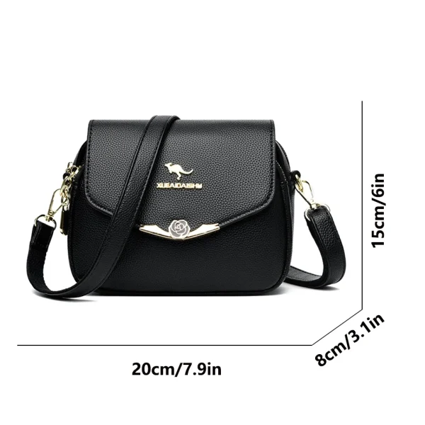 Elegant Soft Leather Shoulder Bags for Women Designer Fashion Crossbody Bags Ladies Purses and Handbags Sac Small Messenger Bag - Image 5