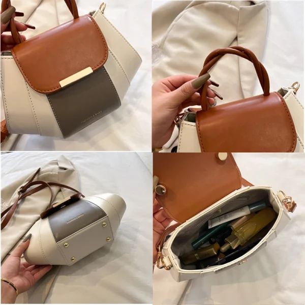High Quality Soft Leather Handbag Women Luxury Purses Female Bag Designer Patchwork Ladies Shoulder Crossbody Bag Sac A Main New - Image 6