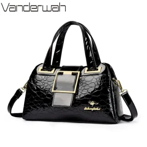 2 layer Large Capacity Tote Bag Luxury Handbags Women Bags Designer Stone pattern Ladies Boston Shoulder Bag High Quality Sac