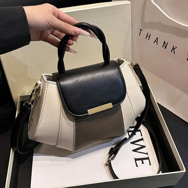 High Quality Soft Leather Handbag Women Luxury Purses Female Bag Designer Patchwork Ladies Shoulder Crossbody Bag Sac A Main New - Image 2