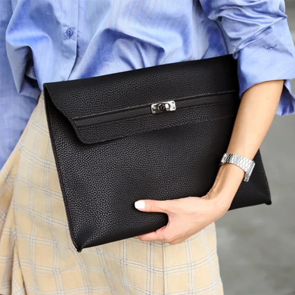 Red Clutch Bag Women Simple Women Ladies Clutch Pu Leather Envelope Clutch Bags Leather Women Lychee Pattern Purse Hand Bags - Image 6