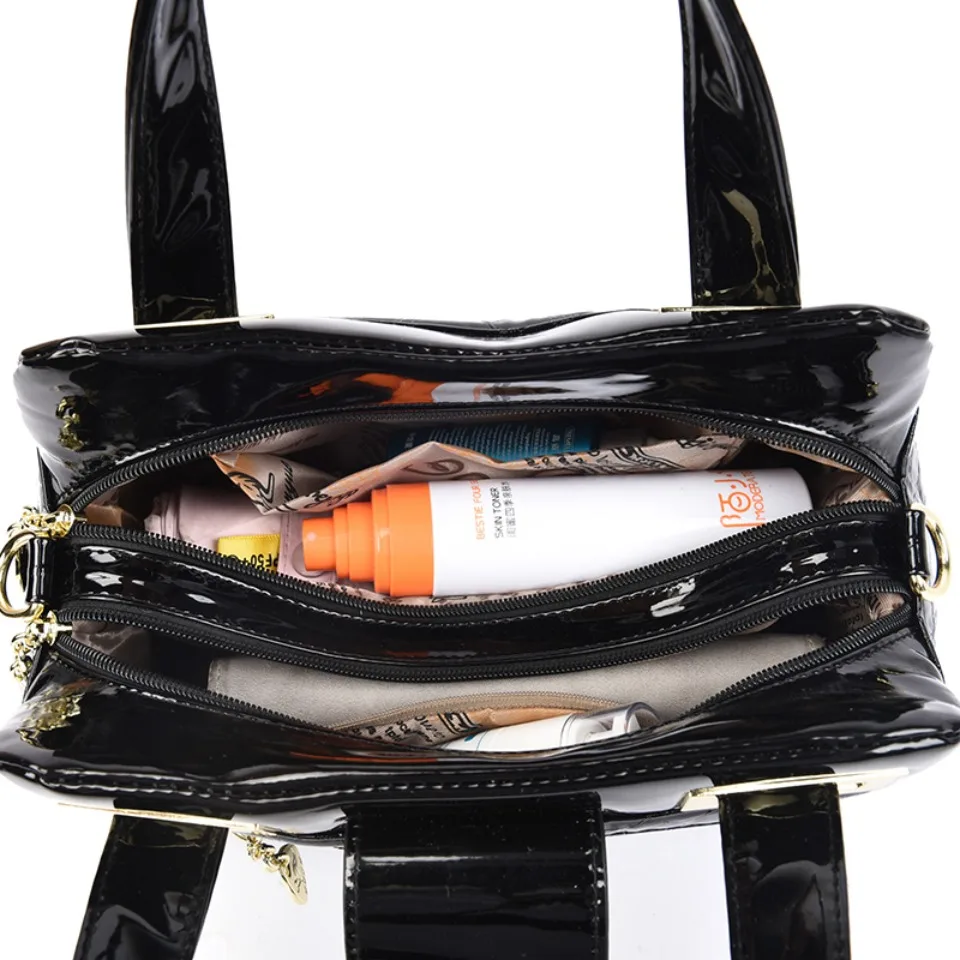 2 layer Large Capacity Tote Bag Luxury Handbags Women Bags Designer Stone pattern Ladies Boston Shoulder Bag High Quality Sac - Image 6