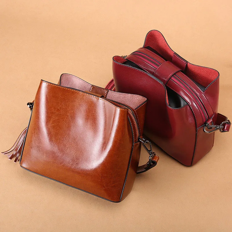 100% Genuine Leather Women's Handbag 2025 New Fashion Leather Shoulder Bag Commuter Women's Crossbody Bag for shopping - Image 5