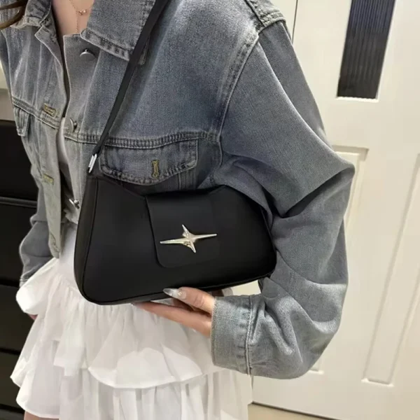 Luxury Brand Y2K Small Purse for Women Classic Vintage PU Leather Shoulder Bag 2025 Style Daily Use Ladies Underarm Handbag - Image 2