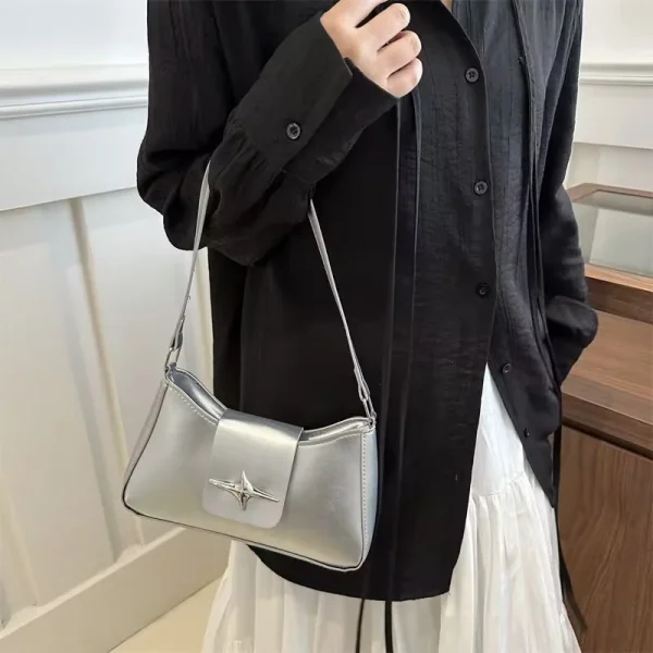 Luxury Brand Y2K Small Purse for Women Classic Vintage PU Leather Shoulder Bag 2025 Style Daily Use Ladies Underarm Handbag - Image 4