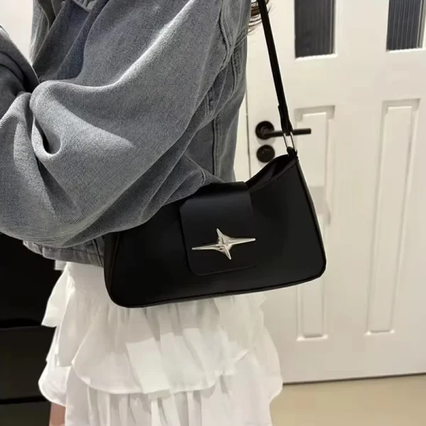 Luxury Brand Y2K Small Purse for Women Classic Vintage PU Leather Shoulder Bag 2025 Style Daily Use Ladies Underarm Handbag - Image 3