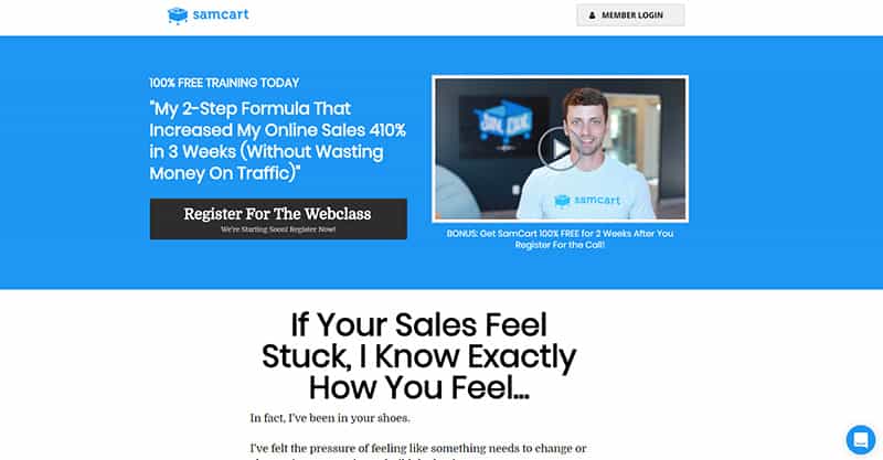 Landing Page Software Samcart Available For Purchase