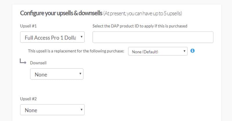 1 click upsells and downsells example in Thrive Cart for a high converting sales funnel