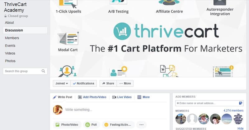 Thriveart Support Facebook Group