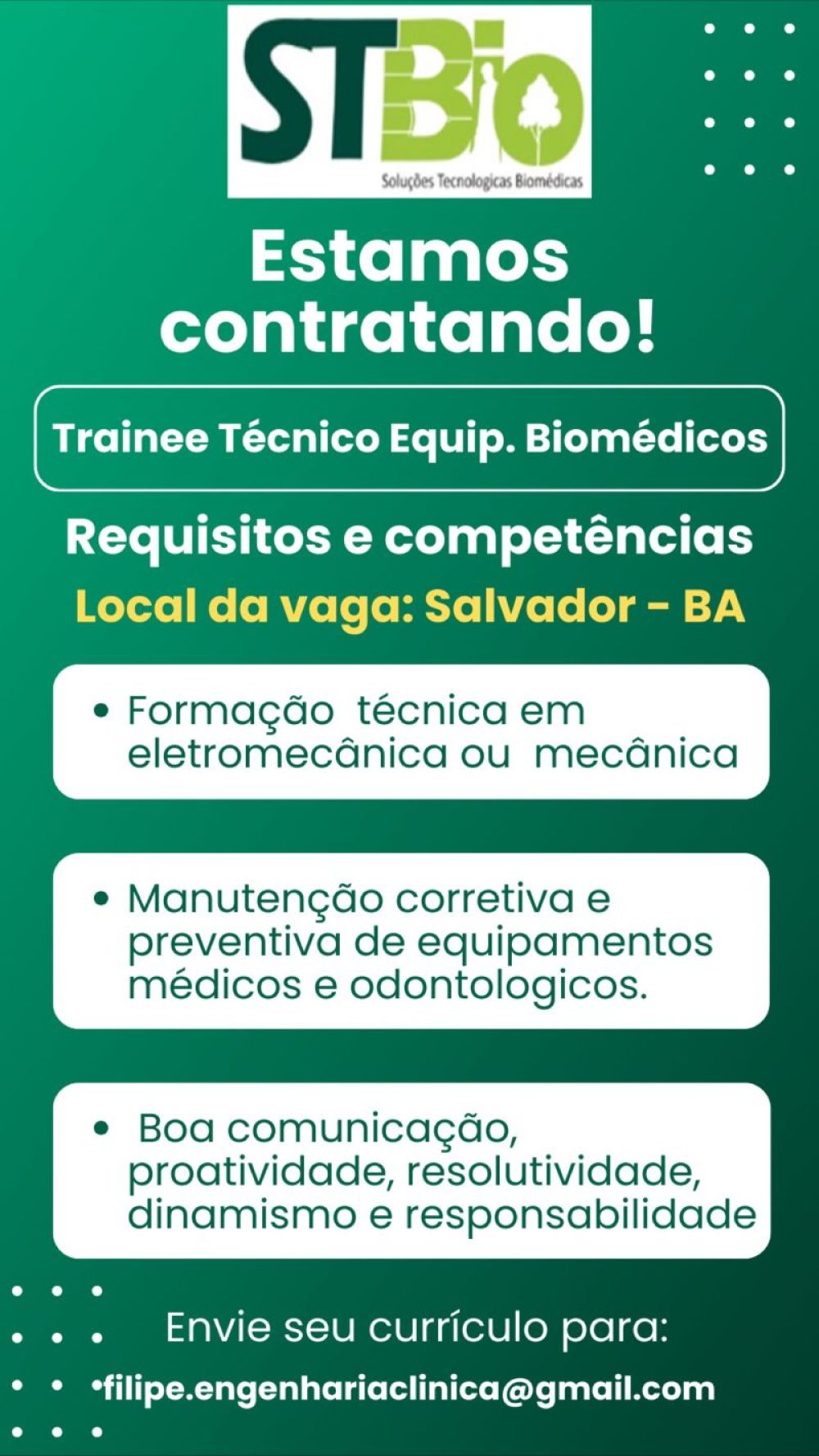 Trainee Técnico Equip. Biomédicos