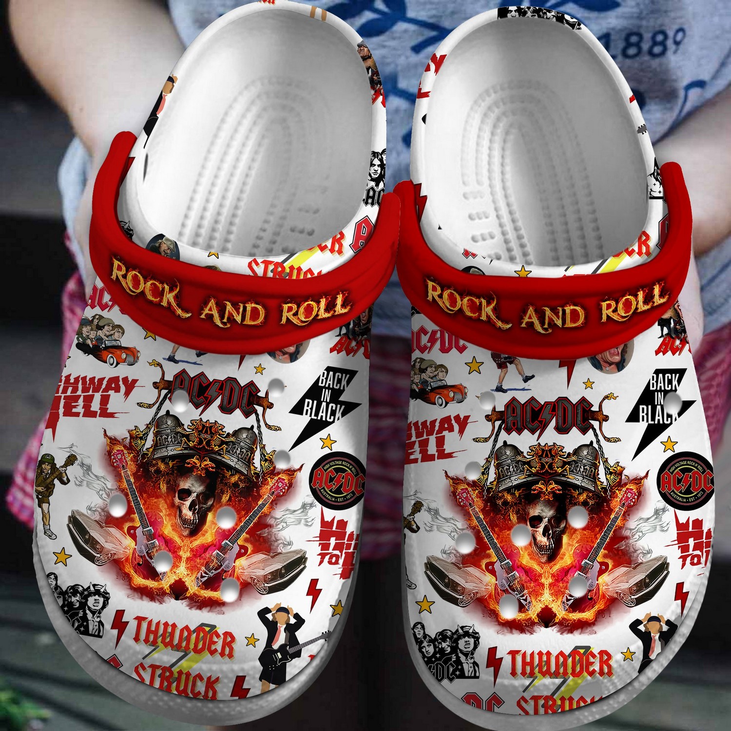 Rock And Roll AC-DC Halloween Clogs For Kids And Adults - Design by ...