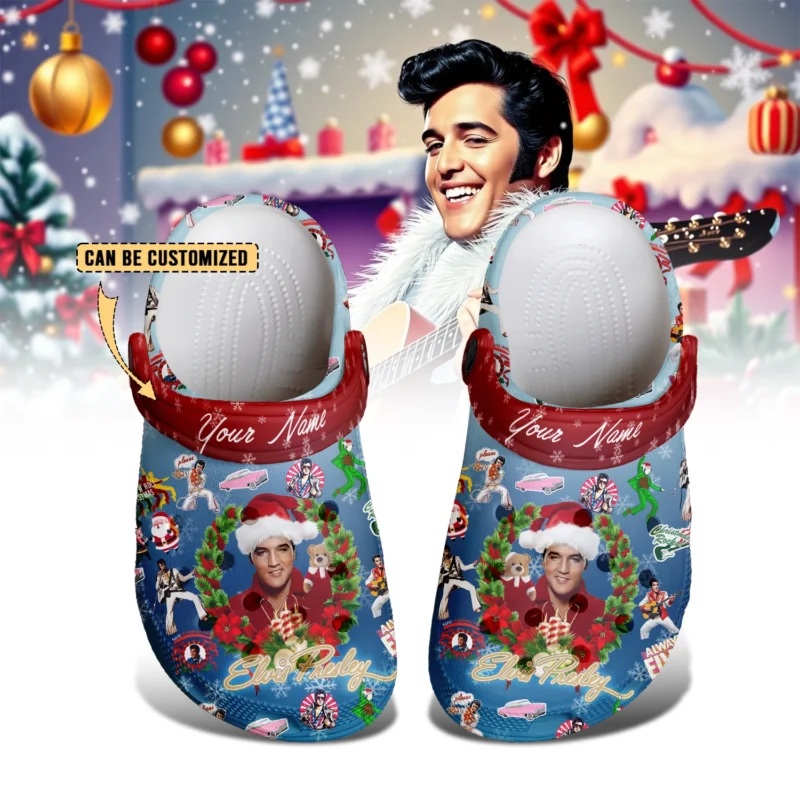 Custom Clogs Elvis Christmas Slippers For Kids & Adults 
