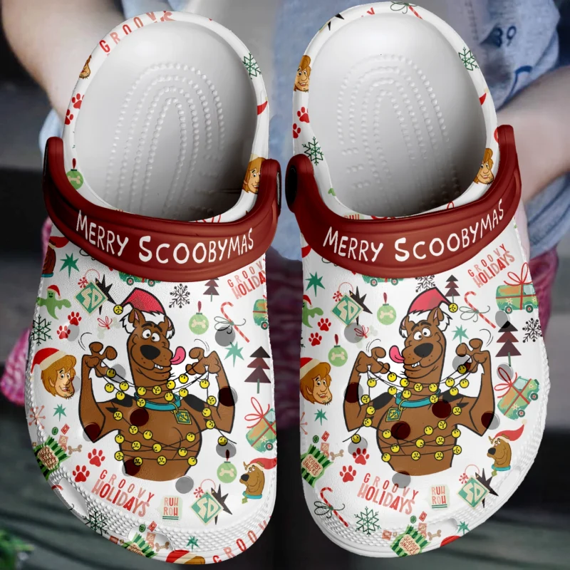 Cute Merry Scoobymas Cartoon Clogs For Kids & Adults, Unique Xmas Gift