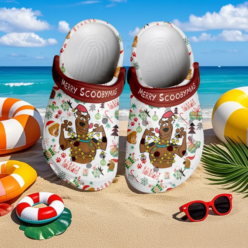 Cute Merry Scoobymas Cartoon Clogs For Kids & Adults, Unique Xmas Gift