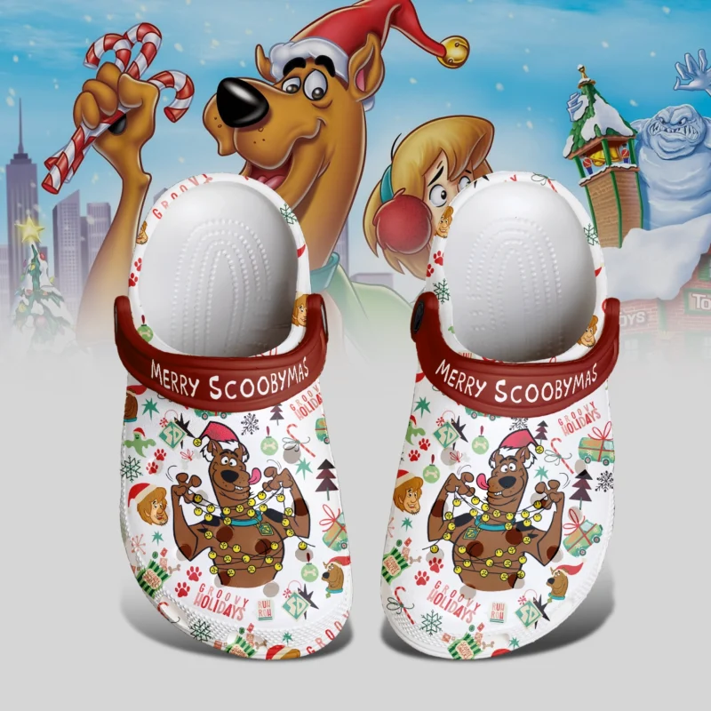 Cute Merry Scoobymas Cartoon Clogs For Kids & Adults, Unique Xmas Gift