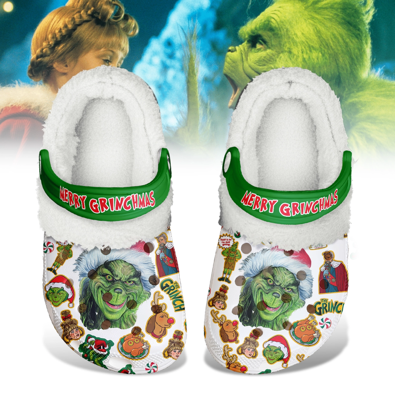 Limited Edition Chirstmas 2025 Merry Grinchmas Fleece-Lined Clogs 