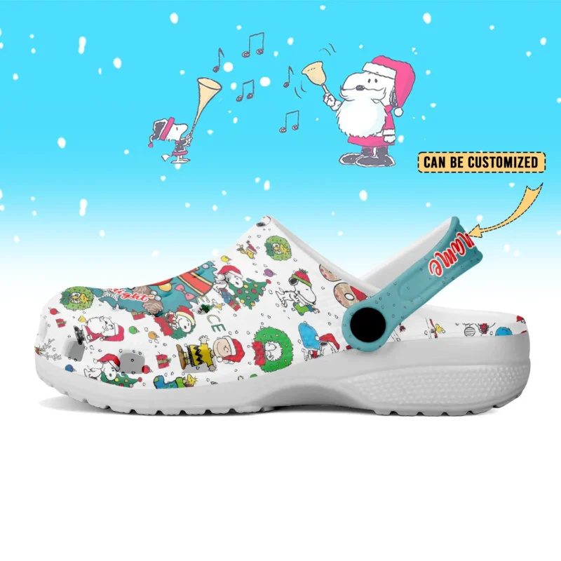 Personalized Be Merry & Bright Snoopy Christmas Cartoon Clogs Shoes