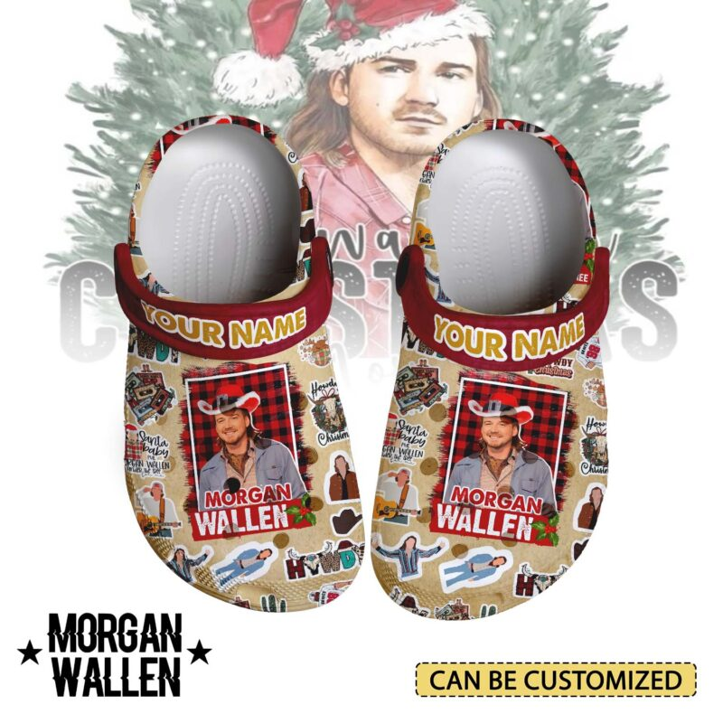 Personalized Clogs Morgan Wallen Merry Christmas Slippers