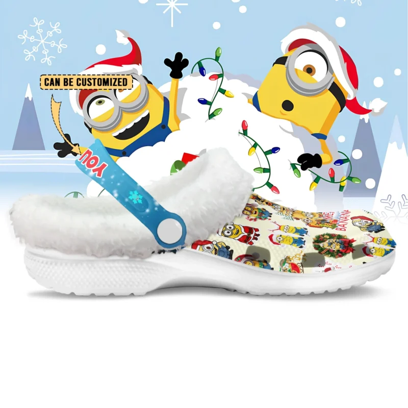Personalized Funny Minion Merry Bananamas Fleece Clogs