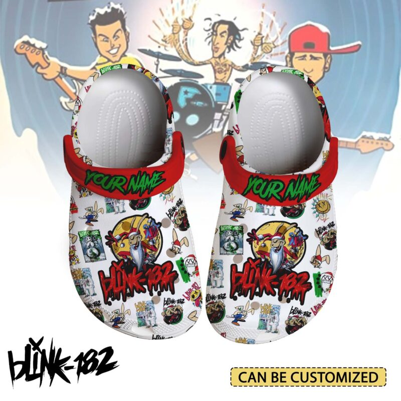 Personalized Merry Christmas Blink-182 Music Band Clogs