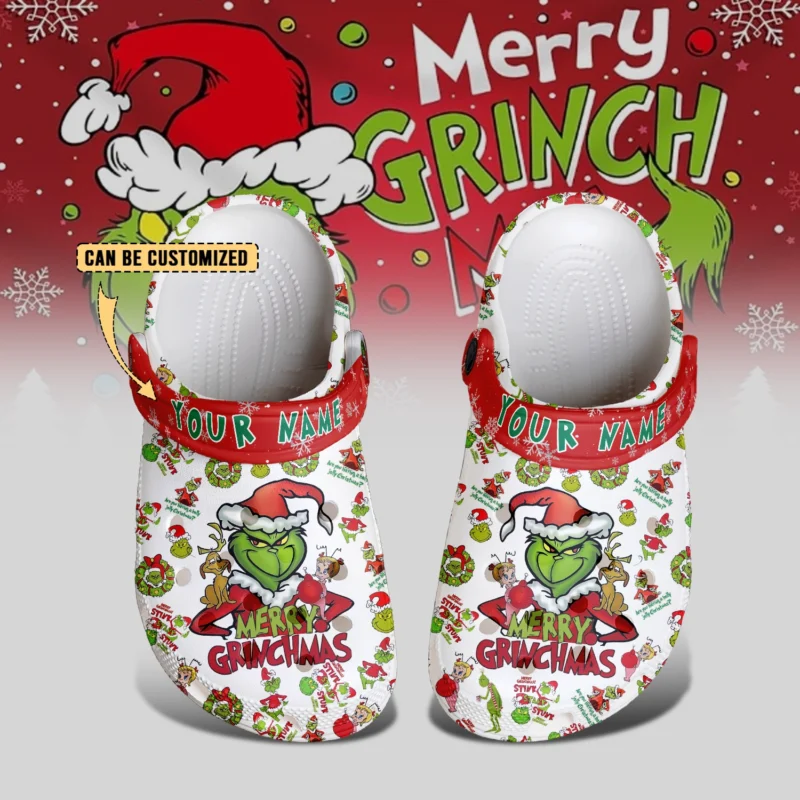 Personalized Merry Grinchmas Classic Clogs For Kids & Adults